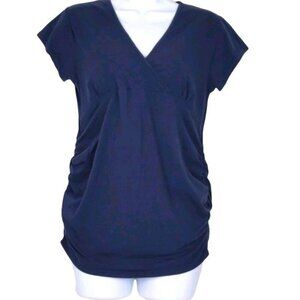 Oh Mama Women's Navy blue Maternity Top with ruching on sides Size M